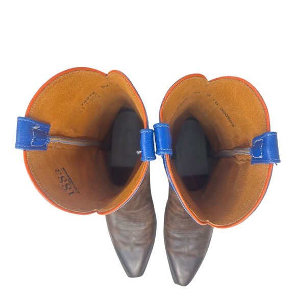 Lucchese 1883 UF Florida Gators Leather Boots Western Cowboy Brown Blue Mens 9D - Picture 7 of 16